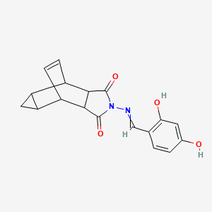 4-[(2,4-dihydroxybenzylidene)amino]-4-azatetracyclo[5.3.2.0~2,6~.0~8,10~]dodec-11-ene-3,5-dione