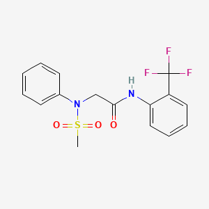 molecular formula C16H15F3N2O3S B3937413 N~2~-(methylsulfonyl)-N~2~-phenyl-N~1~-[2-(trifluoromethyl)phenyl]glycinamide 