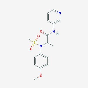 molecular formula C16H19N3O4S B3937414 N~2~-(4-methoxyphenyl)-N~2~-(methylsulfonyl)-N~1~-3-pyridinylalaninamide 