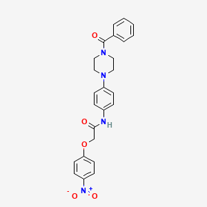 molecular formula C25H24N4O5 B3937422 N-[4-(4-benzoyl-1-piperazinyl)phenyl]-2-(4-nitrophenoxy)acetamide 