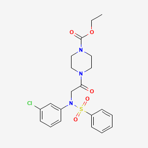molecular formula C21H24ClN3O5S B3937433 ethyl 4-[N-(3-chlorophenyl)-N-(phenylsulfonyl)glycyl]-1-piperazinecarboxylate 