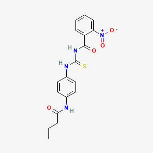 molecular formula C18H18N4O4S B3937444 N-({[4-(butyrylamino)phenyl]amino}carbonothioyl)-2-nitrobenzamide 