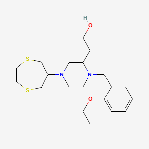 molecular formula C20H32N2O2S2 B3937464 2-[4-(1,4-dithiepan-6-yl)-1-(2-ethoxybenzyl)-2-piperazinyl]ethanol 