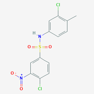 molecular formula C13H10Cl2N2O4S B3937487 4-chloro-N-(3-chloro-4-methylphenyl)-3-nitrobenzenesulfonamide 