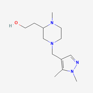 molecular formula C13H24N4O B3937494 2-{4-[(1,5-dimethyl-1H-pyrazol-4-yl)methyl]-1-methyl-2-piperazinyl}ethanol 