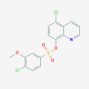 molecular formula C16H11Cl2NO4S B3937502 5-chloro-8-quinolinyl 4-chloro-3-methoxybenzenesulfonate 