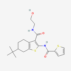 molecular formula C20H26N2O3S2 B3937528 6-tert-butyl-N-(2-hydroxyethyl)-2-[(2-thienylcarbonyl)amino]-4,5,6,7-tetrahydro-1-benzothiophene-3-carboxamide 