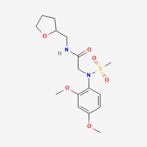 molecular formula C16H24N2O6S B3937537 N~2~-(2,4-dimethoxyphenyl)-N~2~-(methylsulfonyl)-N~1~-(tetrahydro-2-furanylmethyl)glycinamide 