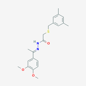 molecular formula C21H26N2O3S B393754 N'-[1-(3,4-dimethoxyphenyl)ethylidene]-2-[(3,5-dimethylbenzyl)sulfanyl]acetohydrazide 