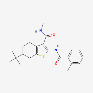 molecular formula C22H28N2O2S B3937542 6-tert-butyl-N-methyl-2-[(2-methylbenzoyl)amino]-4,5,6,7-tetrahydro-1-benzothiophene-3-carboxamide 