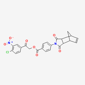 molecular formula C24H17ClN2O7 B3937545 2-(4-chloro-3-nitrophenyl)-2-oxoethyl 4-(3,5-dioxo-4-azatricyclo[5.2.1.0~2,6~]dec-8-en-4-yl)benzoate 