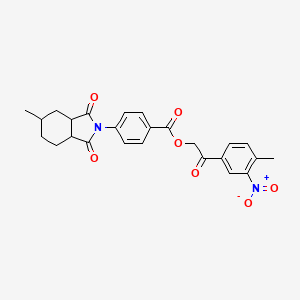 molecular formula C25H24N2O7 B3937553 2-(4-methyl-3-nitrophenyl)-2-oxoethyl 4-(5-methyl-1,3-dioxooctahydro-2H-isoindol-2-yl)benzoate 