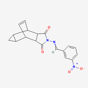 4-[(3-nitrobenzylidene)amino]-4-azatetracyclo[5.3.2.0~2,6~.0~8,10~]dodec-11-ene-3,5-dione
