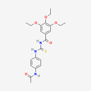 molecular formula C22H27N3O5S B3937568 N-({[4-(acetylamino)phenyl]amino}carbonothioyl)-3,4,5-triethoxybenzamide 