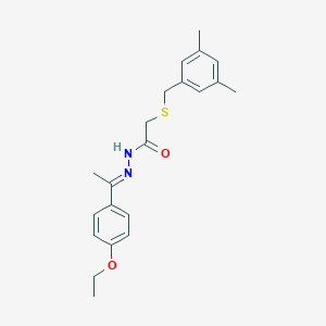 molecular formula C21H26N2O2S B393759 2-[(3,5-dimethylbenzyl)sulfanyl]-N'-[1-(4-ethoxyphenyl)ethylidene]acetohydrazide 