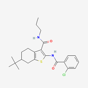 molecular formula C23H29ClN2O2S B3937600 6-tert-butyl-2-[(2-chlorobenzoyl)amino]-N-propyl-4,5,6,7-tetrahydro-1-benzothiophene-3-carboxamide 