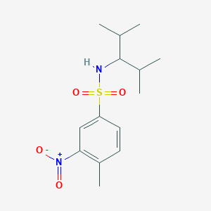 molecular formula C14H22N2O4S B3937630 N-(1-isopropyl-2-methylpropyl)-4-methyl-3-nitrobenzenesulfonamide 