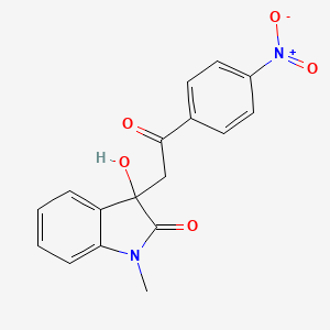 molecular formula C17H14N2O5 B3937631 3-hydroxy-1-methyl-3-[2-(4-nitrophenyl)-2-oxoethyl]-1,3-dihydro-2H-indol-2-one CAS No. 441746-25-4