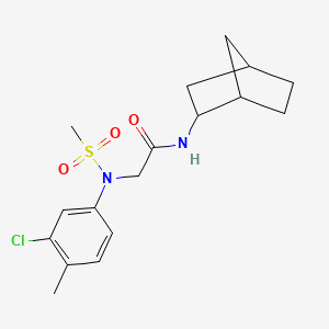 molecular formula C17H23ClN2O3S B3937647 N~1~-bicyclo[2.2.1]hept-2-yl-N~2~-(3-chloro-4-methylphenyl)-N~2~-(methylsulfonyl)glycinamide 