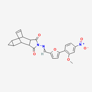 molecular formula C23H19N3O6 B3937651 4-({[5-(2-methoxy-4-nitrophenyl)-2-furyl]methylene}amino)-4-azatetracyclo[5.3.2.0~2,6~.0~8,10~]dodec-11-ene-3,5-dione 