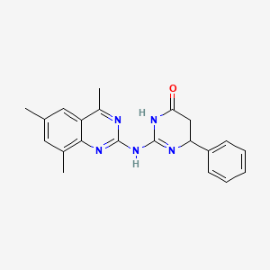 molecular formula C21H21N5O B3937658 6-phenyl-2-[(4,6,8-trimethyl-2-quinazolinyl)amino]-5,6-dihydro-4(3H)-pyrimidinone 
