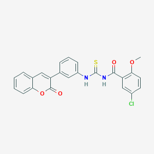 molecular formula C24H17ClN2O4S B3937671 5-chloro-2-methoxy-N-({[3-(2-oxo-2H-chromen-3-yl)phenyl]amino}carbonothioyl)benzamide 
