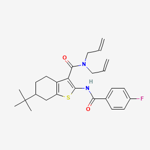 molecular formula C26H31FN2O2S B3937690 N,N-diallyl-6-tert-butyl-2-[(4-fluorobenzoyl)amino]-4,5,6,7-tetrahydro-1-benzothiophene-3-carboxamide 