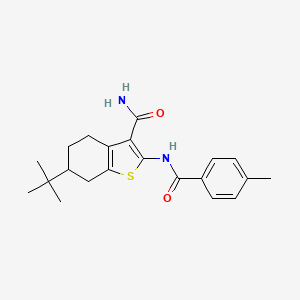 molecular formula C21H26N2O2S B3937693 6-tert-butyl-2-[(4-methylbenzoyl)amino]-4,5,6,7-tetrahydro-1-benzothiophene-3-carboxamide 
