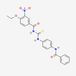 molecular formula C23H20N4O5S B3937707 N-({[4-(benzoylamino)phenyl]amino}carbonothioyl)-4-ethoxy-3-nitrobenzamide 
