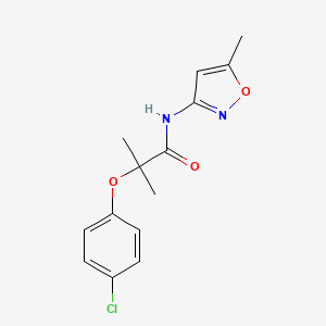 molecular formula C14H15ClN2O3 B3937713 2-(4-chlorophenoxy)-2-methyl-N-(5-methyl-3-isoxazolyl)propanamide 
