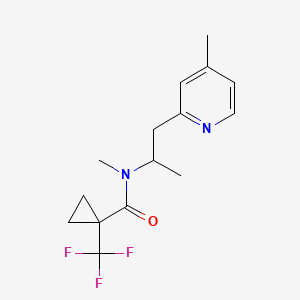 molecular formula C15H19F3N2O B3937715 N-methyl-N-[1-methyl-2-(4-methylpyridin-2-yl)ethyl]-1-(trifluoromethyl)cyclopropanecarboxamide 