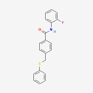 N-(2-fluorophenyl)-4-[(phenylthio)methyl]benzamide