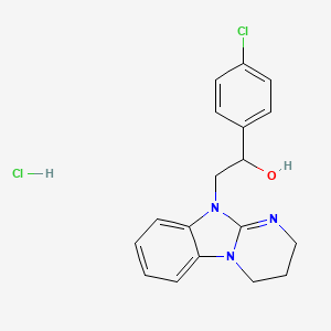 molecular formula C18H19Cl2N3O B3937744 1-(4-chlorophenyl)-2-(3,4-dihydropyrimido[1,2-a]benzimidazol-10(2H)-yl)ethanol hydrochloride 