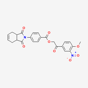 molecular formula C24H20N2O8 B3937768 2-(4-methoxy-3-nitrophenyl)-2-oxoethyl 4-(1,3-dioxo-1,3,3a,4,7,7a-hexahydro-2H-isoindol-2-yl)benzoate 