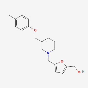molecular formula C19H25NO3 B3937769 [5-({3-[(4-methylphenoxy)methyl]piperidin-1-yl}methyl)-2-furyl]methanol 