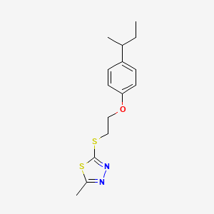 molecular formula C15H20N2OS2 B3937794 2-{[2-(4-sec-butylphenoxy)ethyl]thio}-5-methyl-1,3,4-thiadiazole 