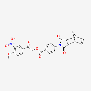 molecular formula C25H20N2O8 B3937802 2-(4-methoxy-3-nitrophenyl)-2-oxoethyl 4-(3,5-dioxo-4-azatricyclo[5.2.1.0~2,6~]dec-8-en-4-yl)benzoate 