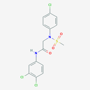 B393781 2-[4-chloro(methylsulfonyl)anilino]-N-(3,4-dichlorophenyl)acetamide CAS No. 6079-40-9