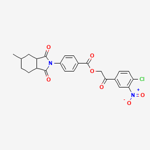 molecular formula C24H21ClN2O7 B3937813 2-(4-chloro-3-nitrophenyl)-2-oxoethyl 4-(5-methyl-1,3-dioxooctahydro-2H-isoindol-2-yl)benzoate 