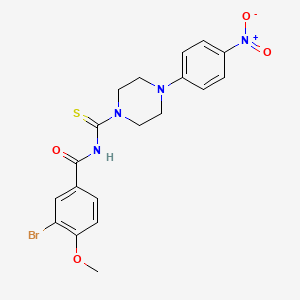 molecular formula C19H19BrN4O4S B3937833 3-bromo-4-methoxy-N-{[4-(4-nitrophenyl)-1-piperazinyl]carbonothioyl}benzamide 
