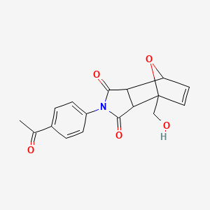 molecular formula C17H15NO5 B3937839 4-(4-acetylphenyl)-1-(hydroxymethyl)-10-oxa-4-azatricyclo[5.2.1.0~2,6~]dec-8-ene-3,5-dione 