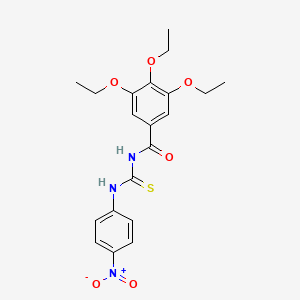 molecular formula C20H23N3O6S B3937855 3,4,5-triethoxy-N-{[(4-nitrophenyl)amino]carbonothioyl}benzamide 