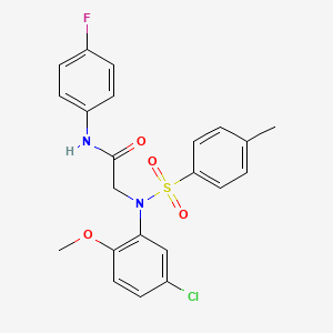 molecular formula C22H20ClFN2O4S B3937878 N~2~-(5-chloro-2-methoxyphenyl)-N~1~-(4-fluorophenyl)-N~2~-[(4-methylphenyl)sulfonyl]glycinamide 