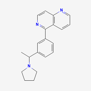 molecular formula C20H21N3 B3937879 5-[3-(1-pyrrolidin-1-ylethyl)phenyl]-1,6-naphthyridine 