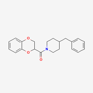molecular formula C21H23NO3 B3937892 4-benzyl-1-(2,3-dihydro-1,4-benzodioxin-2-ylcarbonyl)piperidine 
