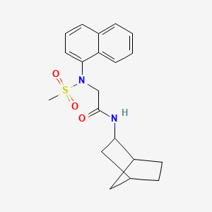 molecular formula C20H24N2O3S B3937925 N~1~-bicyclo[2.2.1]hept-2-yl-N~2~-(methylsulfonyl)-N~2~-1-naphthylglycinamide 