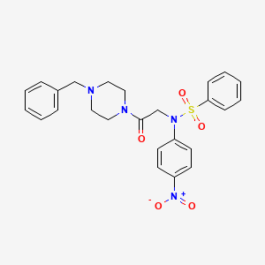 molecular formula C25H26N4O5S B3937955 N-[2-(4-benzyl-1-piperazinyl)-2-oxoethyl]-N-(4-nitrophenyl)benzenesulfonamide 