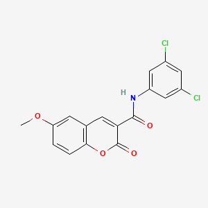 molecular formula C17H11Cl2NO4 B3937969 N-(3,5-dichlorophenyl)-6-methoxy-2-oxo-2H-chromene-3-carboxamide 