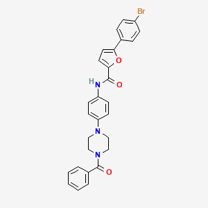 molecular formula C28H24BrN3O3 B3937971 N-[4-(4-benzoyl-1-piperazinyl)phenyl]-5-(4-bromophenyl)-2-furamide 