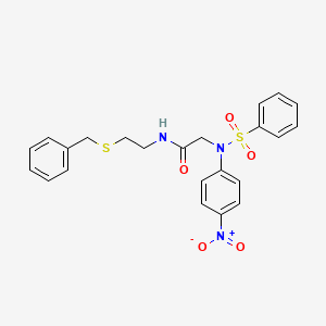 molecular formula C23H23N3O5S2 B3937974 N~1~-[2-(benzylthio)ethyl]-N~2~-(4-nitrophenyl)-N~2~-(phenylsulfonyl)glycinamide 